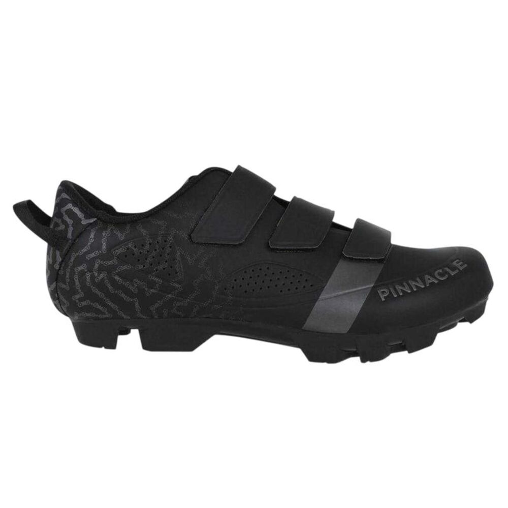 Pinnacle Mens 3 Touch Fastening Strap Cycling Shoes / Black